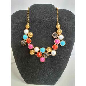 Multi color bib collar necklace 18"